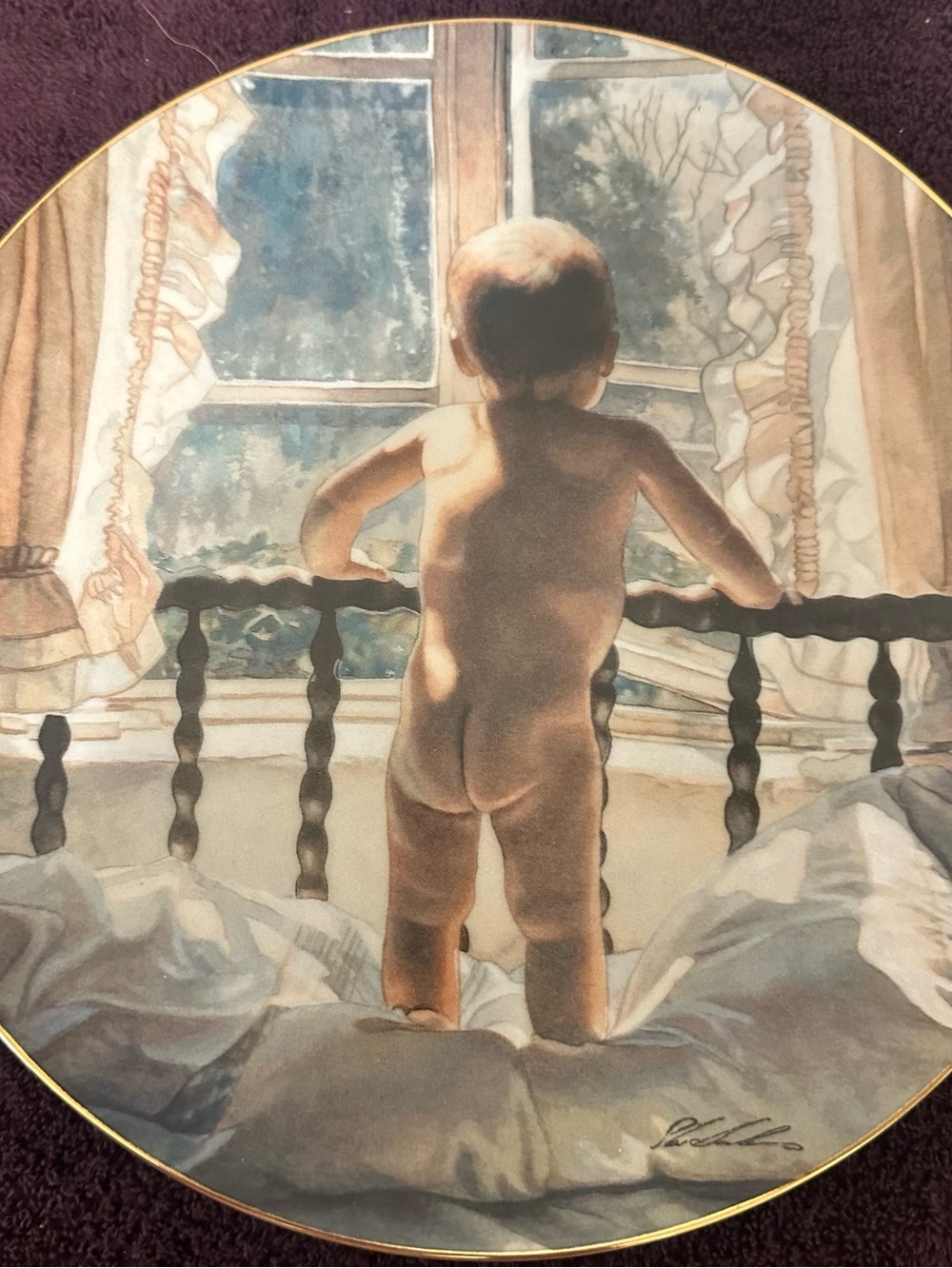 Hadley House "An Innocent View" Decorative Plate by Steve Hanks #2217